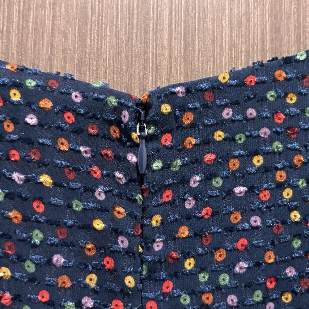 Madewell Dress Size 6 Blue Polka Dot Mini Ruffle Hem - Picture 11 of 12